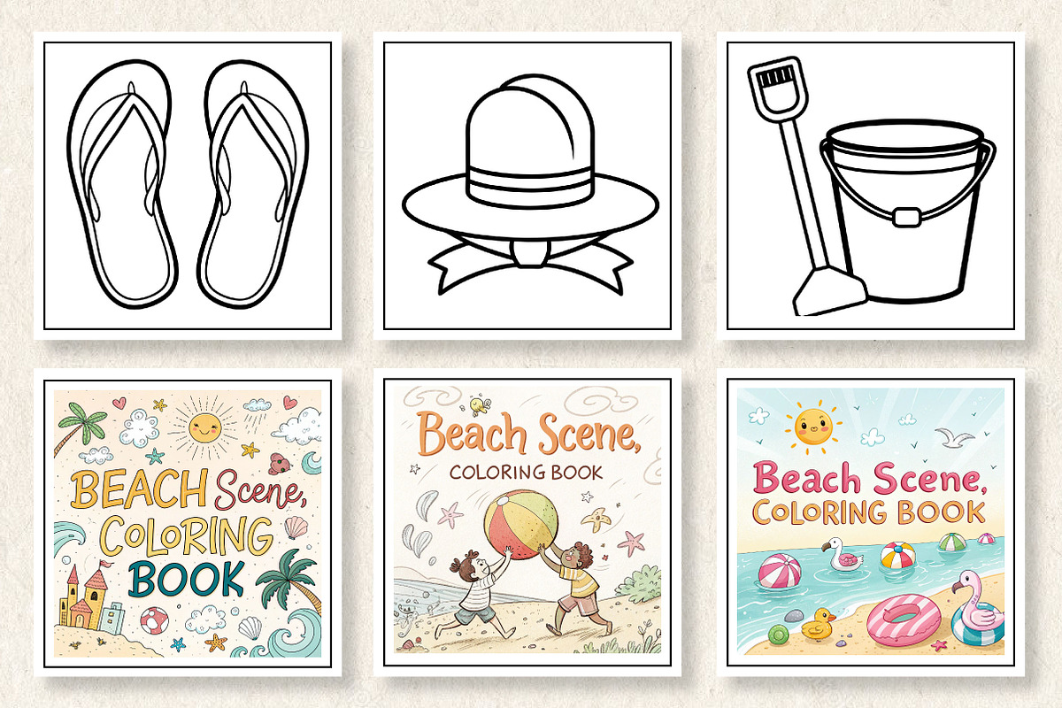 Beach Scene Coloring Book, an Arts & Entertainment Photo by Wow Magic (Photo 2 of 3)