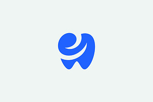 Elegant Tooth Letter E logo