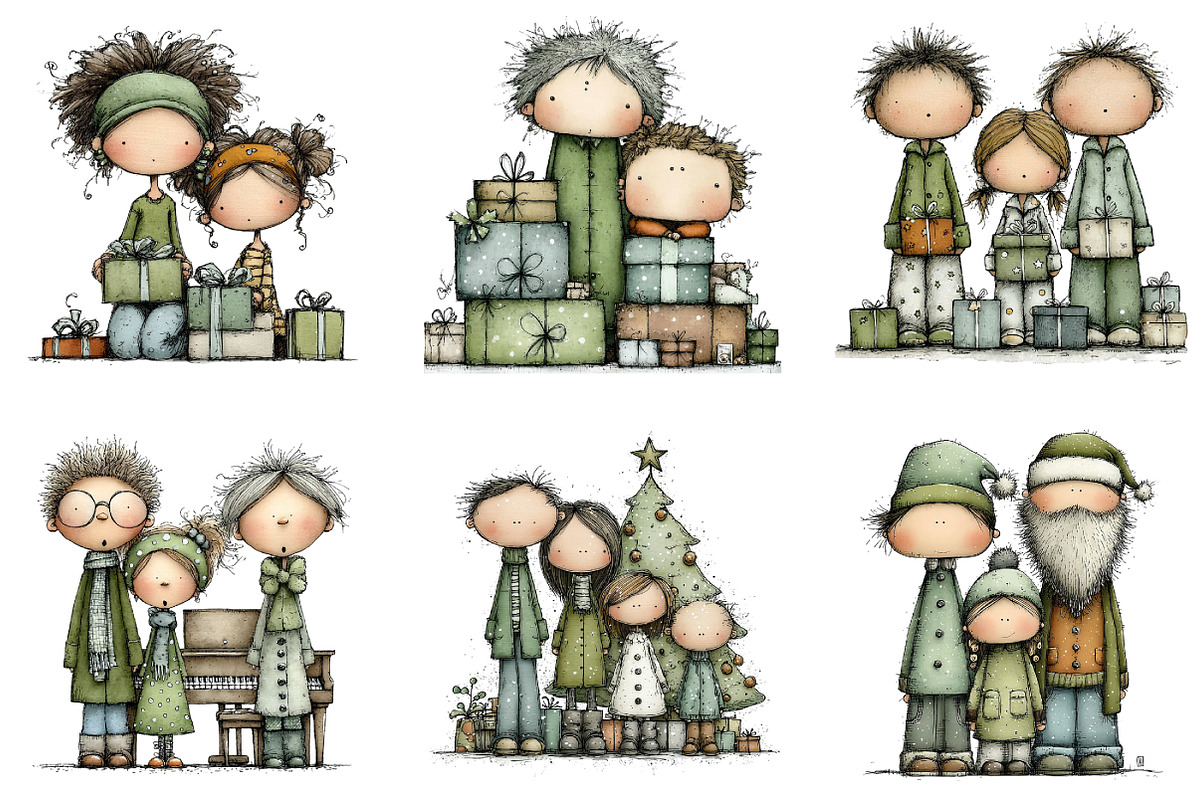 Christmas family Clipart, an Illustration by DreamArtGraphic (Photo 5 of 5)