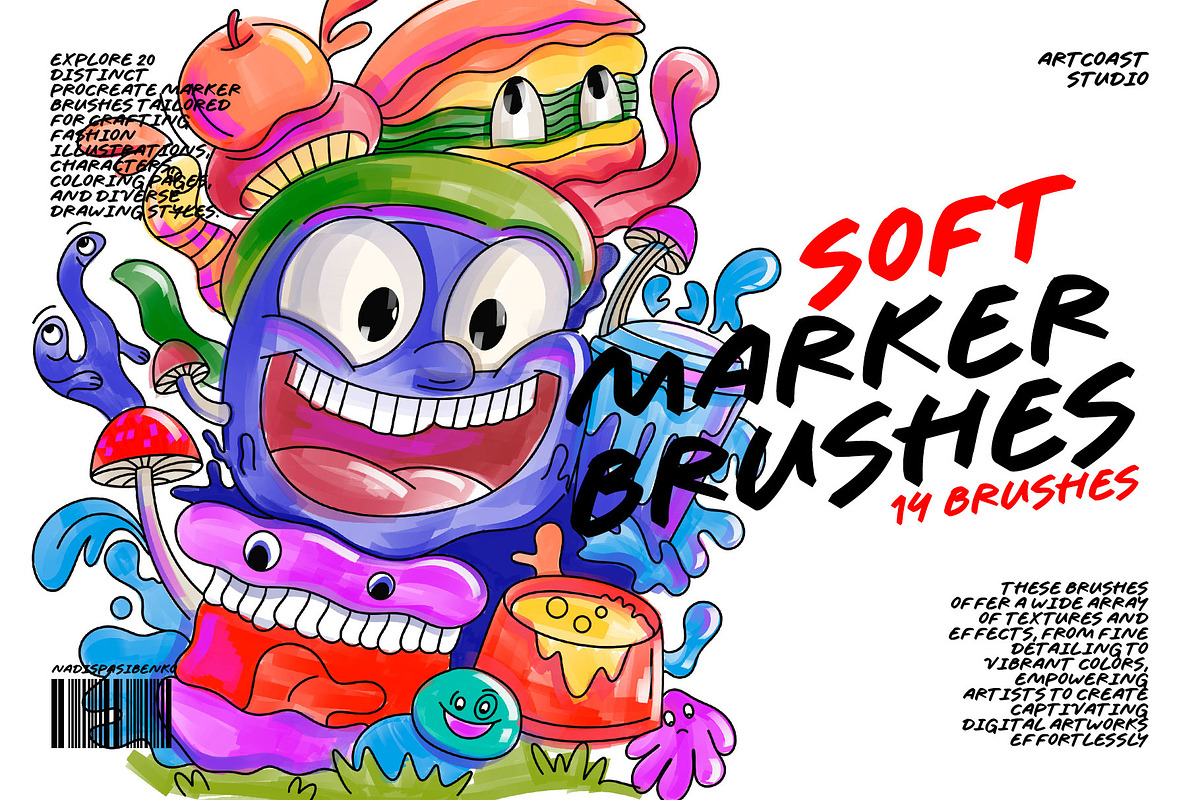 Soft Marker Procreate Brushes, a Brush Add-On by Spasibenko Art (Photo 2 of 5)