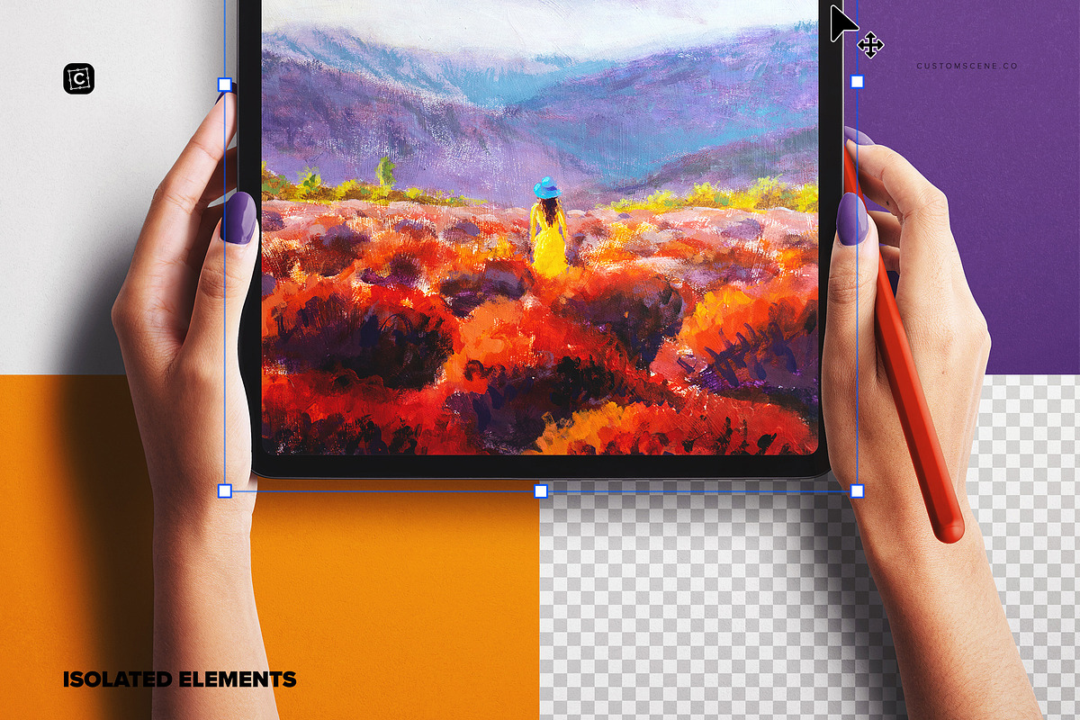 iPad Pro 12'' Mockup, Hands & Pencil, an iPad Mockup by Custom Scene (Photo 7 of 7)