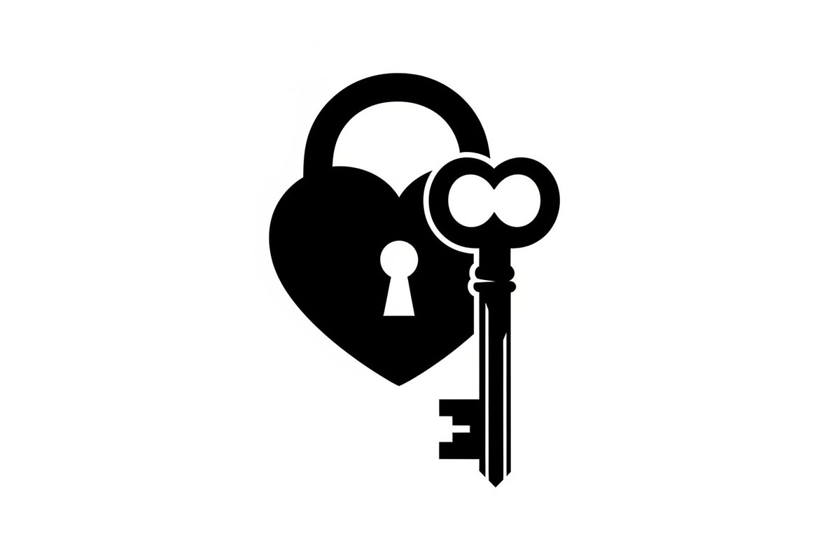 Heart Lock and Key Silhouette Icons, an Illustration by Designer_Momina (Photo 32 of 51)