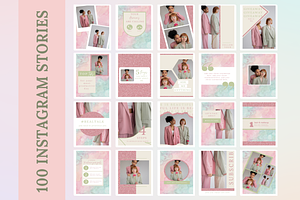 300 Pink Green Instagram Template