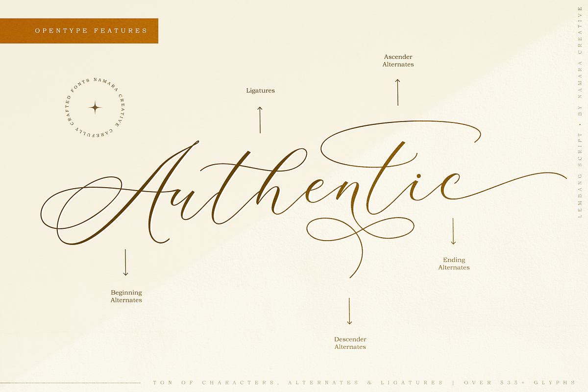 Lembang – Decorative Calligraphy, a Script Font by Namara Creative Studio (Photo 5 of 12)