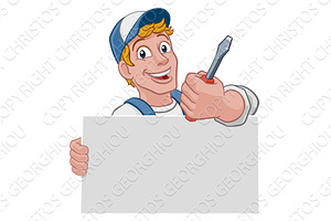 Electrician Handyman Screwdriver, an Illustration by Christos Georghiou