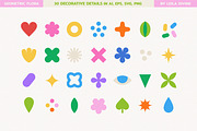 Geometric Floral Shapes & Patterns, an Object Graphic by Leila Divine (Thumbnail 9 of 16)