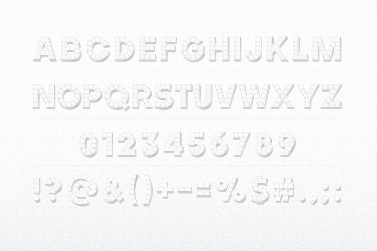 Old lamp alphabet. White preview 2