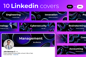 LinkedIn| Set of Editable Covers, a Social Media Template by wowomnom