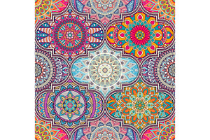 Ethnic Floral Seamless Pattern