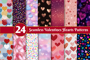 Seamless Valentines Hearts Patterns, a Texture Illustration by Dream Creation
