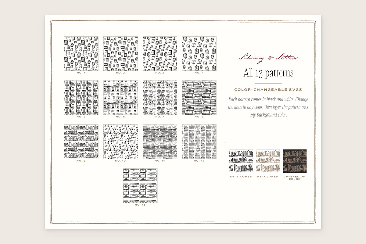 Book & Library Seamless Patterns, a Pattern Graphic by The October Creative (Photo 2 of 12)