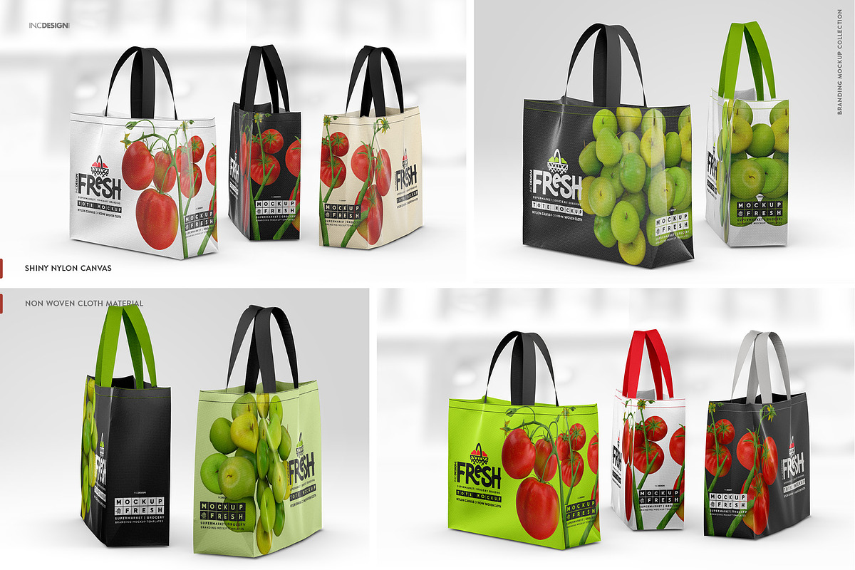 Short Handle Eco Shopping Bag Mockup, a Packaging Mockup by INCDesign (Photo 7 of 14)