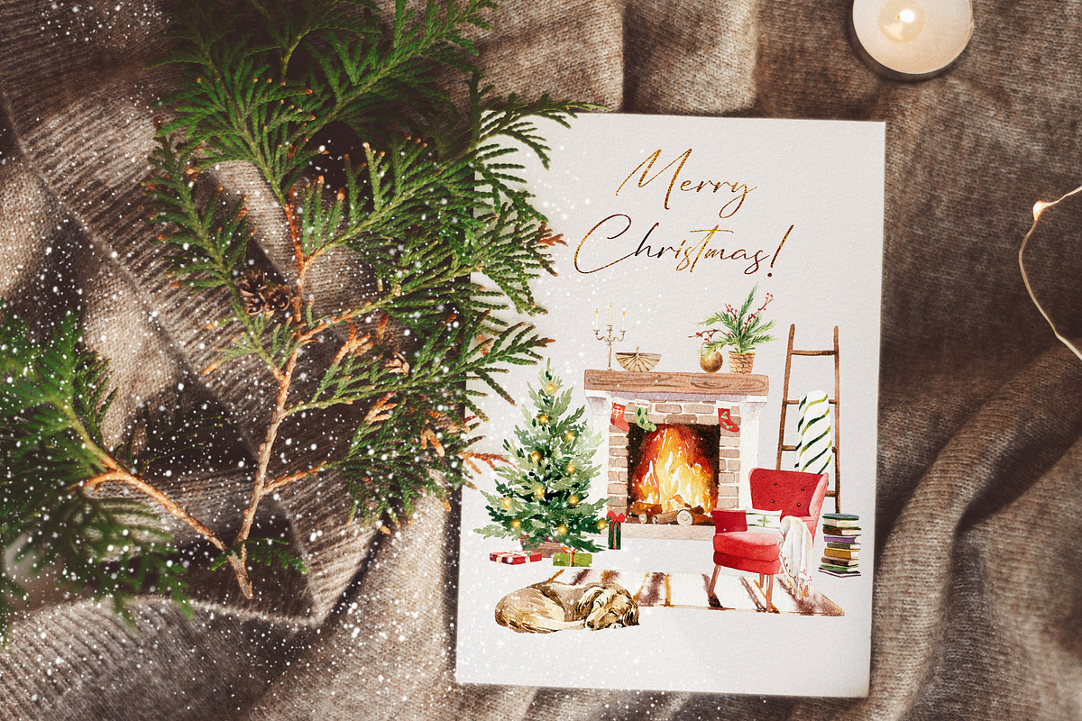 Winter story-watercolor Christmas, a Seasonal Illustration by Pamyatka Shop (Photo 2 of 27)