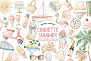 Watercolor Coquette Summer Clipart, an Illustration by TatiMockup (Thumbnail 1 of 5)