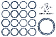 Navy Lace Circle Vector Frames, an Illustration by Amanda Ilkov (Thumbnail 5 of 5)