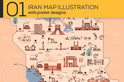 Iran Map Illustration, an Illustration by Kursat Unsal (Thumbnail 1 of 6)