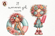 Summer Girl PNG Clipart Watercolor, a Seasonal Illustration by Nicolle's Colorful Art (Thumbnail 1 of 3)