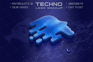 Techno Logo Mockup