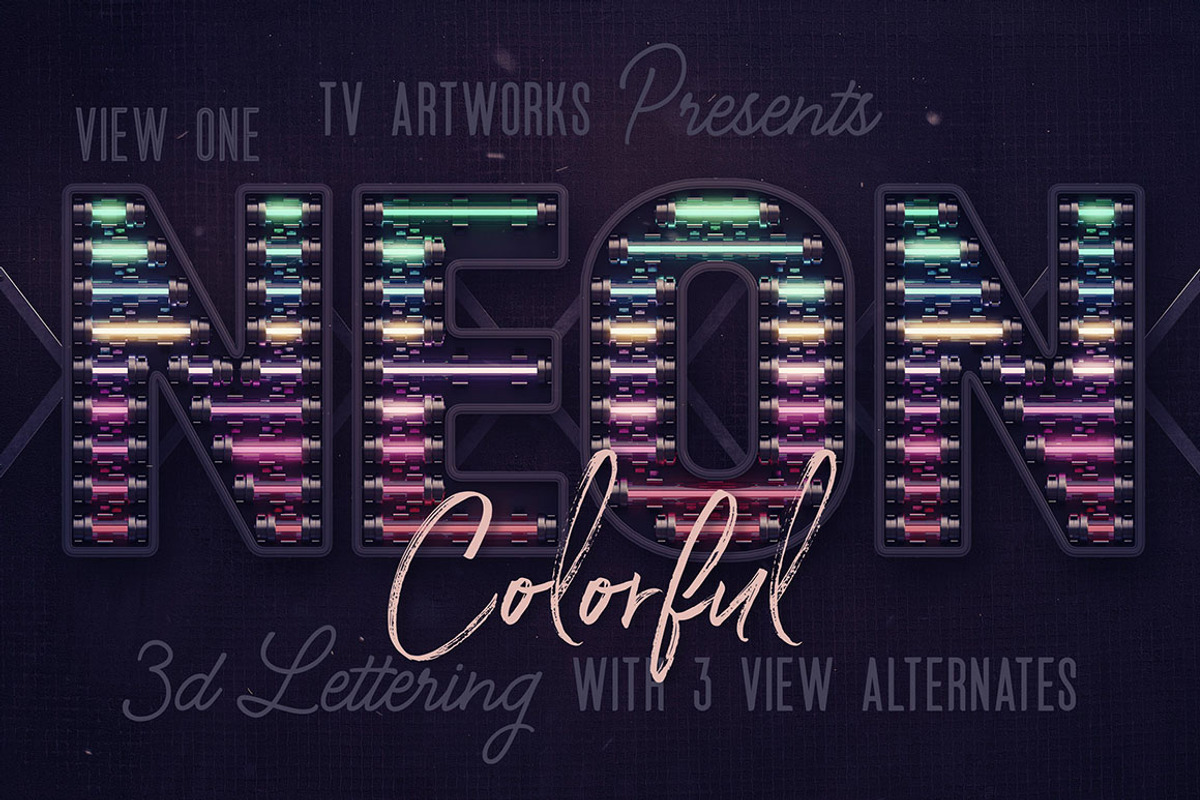 SALE Neon Lettering Super Bundle, a Graphic by TVartworks (Photo 4 of 27)