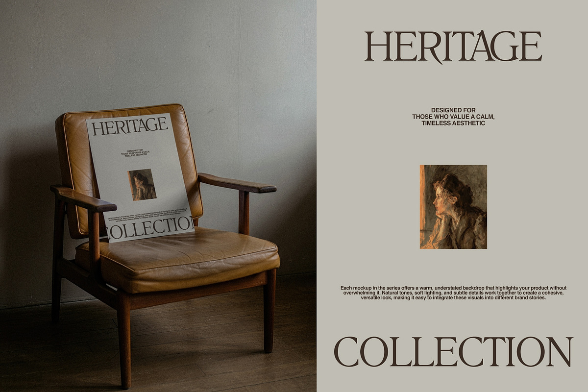 Heritage 01 : The Armchair Poster, an Advertising Mockup by Made by Attic (Photo 2 of 2)