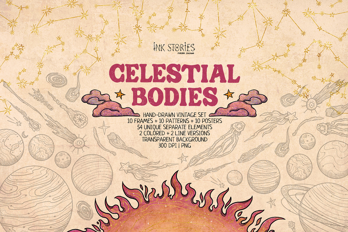 Celestial Bodies, an Object Illustration by Ink Stories (Photo 1 of 23)