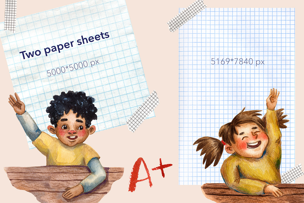 Little Students - Watercolor Clipart, an Education Illustration by Mashamashastu (Photo 6 of 15)