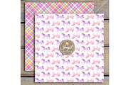 Unicorn Digital Papers & Clipart, a Pattern Graphic by JennyL Designs (Thumbnail 4 of 6)