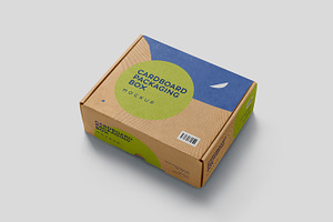 Slim Cardboard Shipping Box Mockups