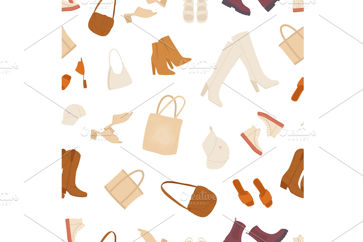 Stylish accessories seamless pattern, an Object Illustration by Valerie Bodnar