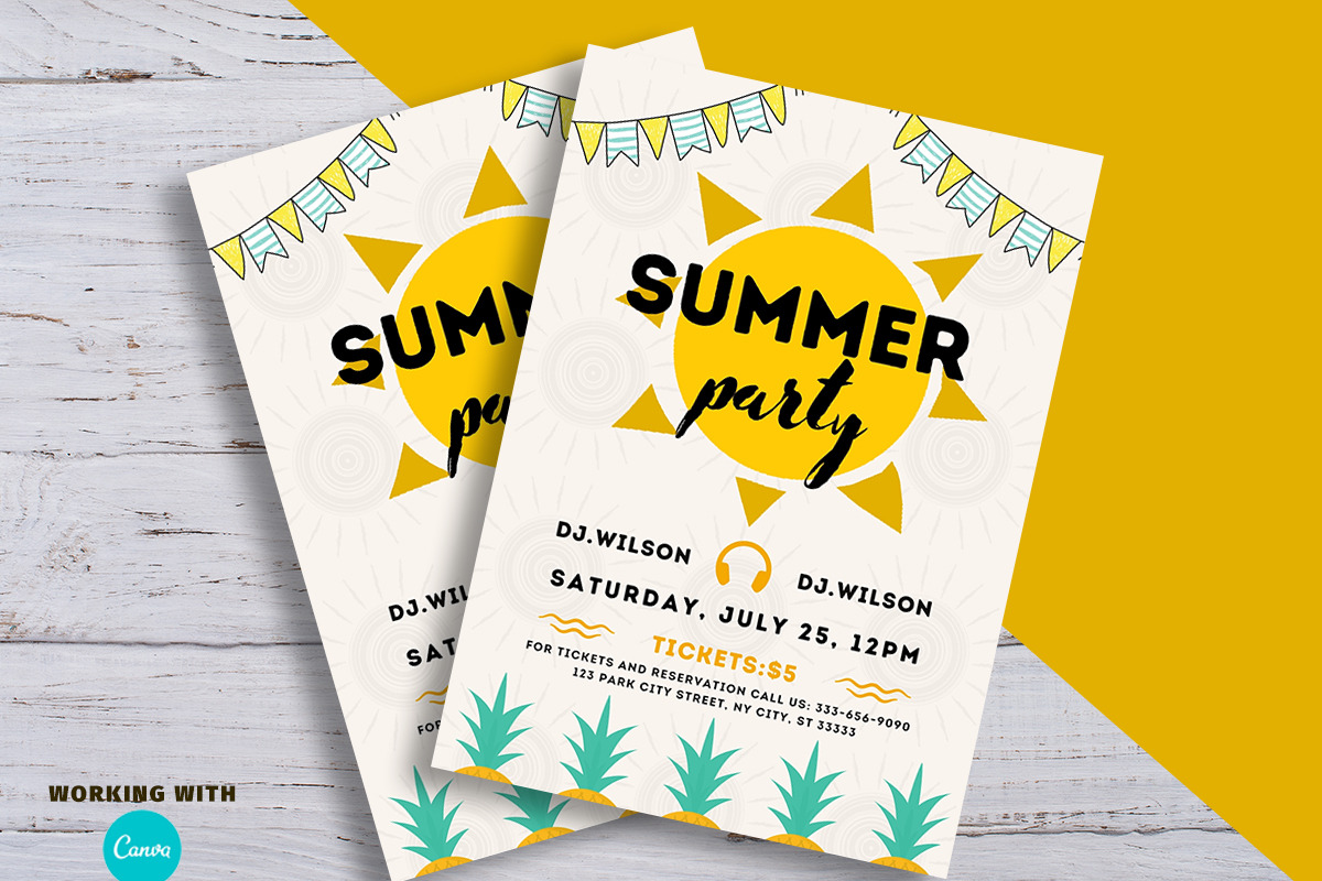 Summer Party Flyer - Canva Template, a Flyer Template by Madhabi Studio (Photo 3 of 5)