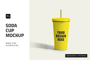 Soda Cup Mockup, a Product Mockup by PixelWink (Thumbnail 1 of 3)