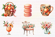 Watercolor Cute Peaches Garden Fruit, an Illustration by CreationArt (Thumbnail 5 of 5)