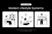 135 Modern Lifestyle Systems Bundle, an Outline Icon by Prosymbols (Thumbnail 1 of 14)