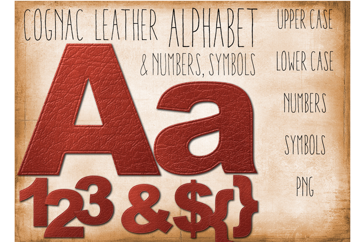 Leather Alphabet Clip Art, an Illustration by Digibonbons