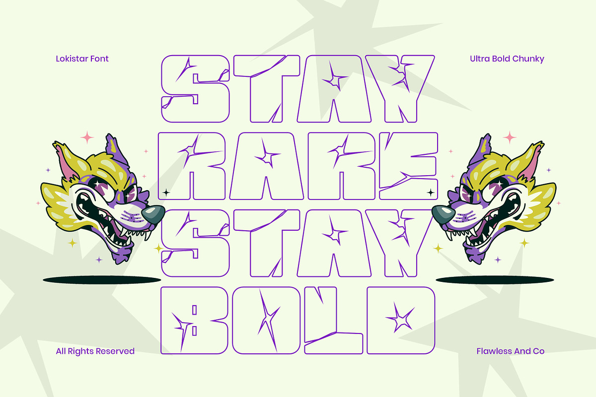 Lokistar - Bold Chunky Display Font, a Sans Serif Font by Flawless And Co (Photo 3 of 10)