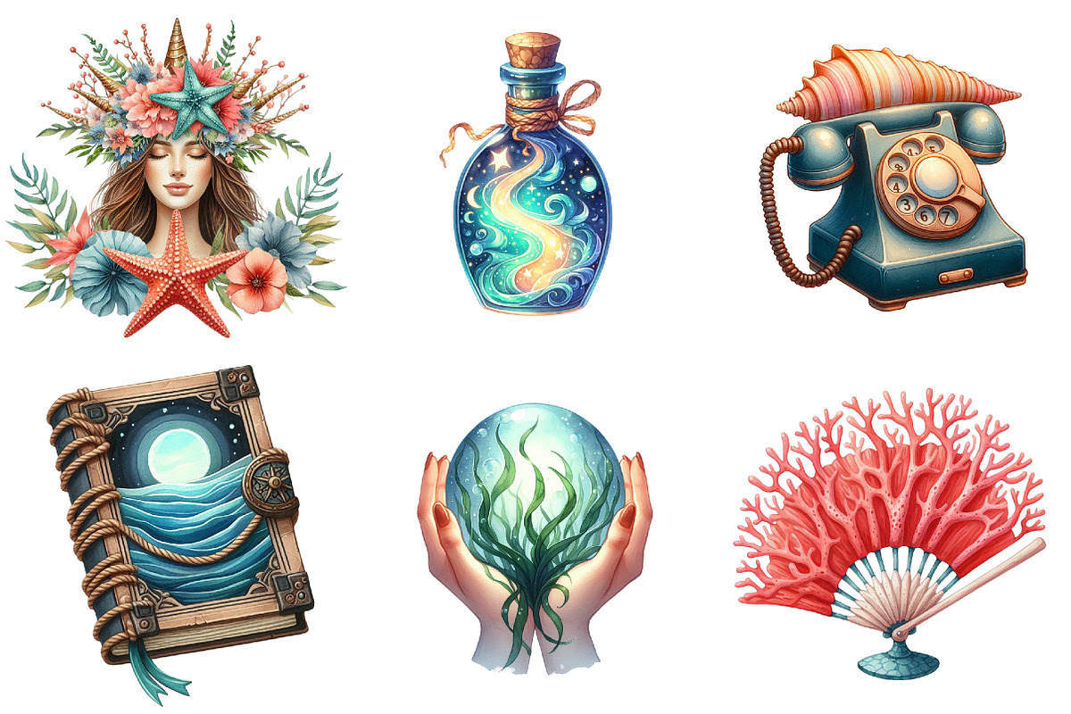 Siren Summer Clipart, an Illustration by Pixels.Craft (Photo 2 of 8)