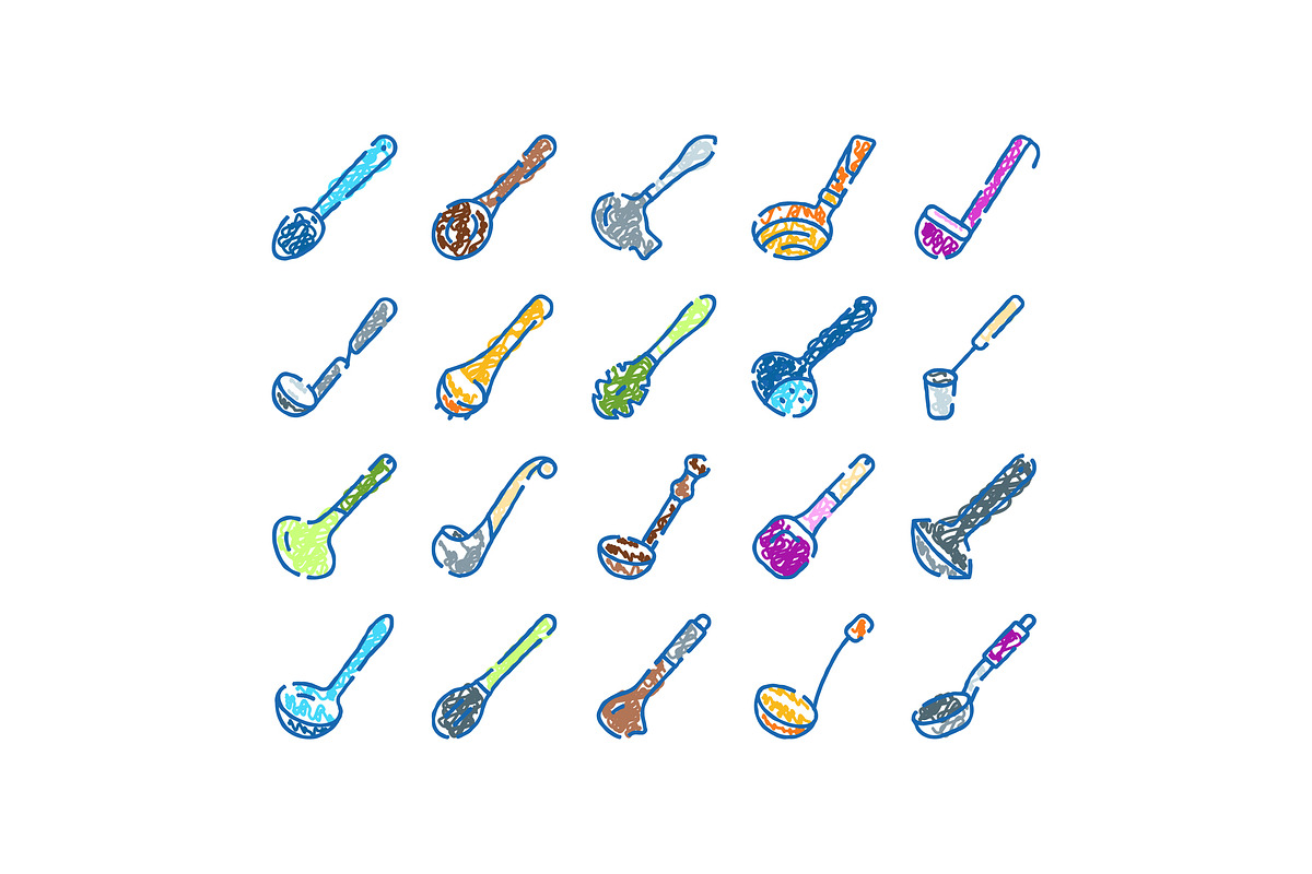 Hand drawn kitchen ladles and, an Object Graphic by pikepicture (Photo 1 of 3)