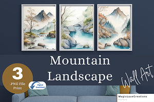 Mountain Landscape Print Wall Art