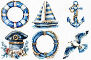 Watercolor Nautical clipart, an Illustration by Craft Nest (Thumbnail 4 of 6)