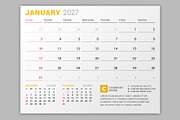 Wall Calendar 2027 (WC027-27-S), a Stationery Template by mikhailmorosin (Thumbnail 4 of 7)