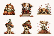 Whimsical Autumn Dog Clipart, a Seasonal Illustration by Designworld (Thumbnail 5 of 10)