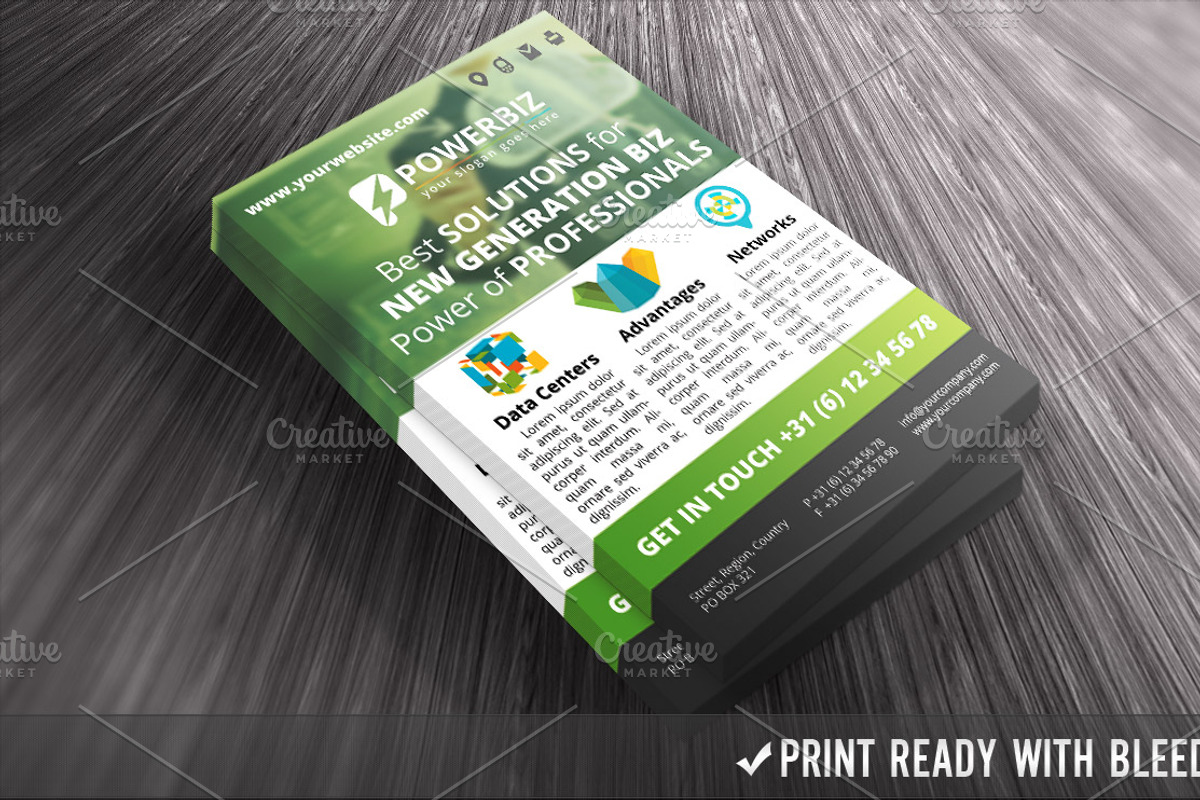Flat Polygonal Power Crystal Flyer, a Flyer Template by joyologo (Photo 3 of 5)