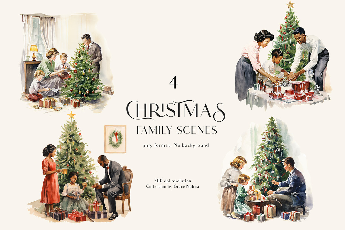 Christmas Memories- Watercolor Set, a Decorative Illustration by Grace Noboa Illustrations (Photo 8 of 12)