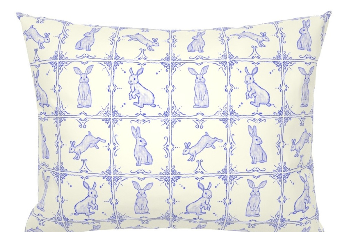 Rabbit Delft Tiles Repeat Pattern, a Pattern Graphic by Forest Lily (Photo 4 of 5)