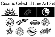 Cosmic & Celestial Icons Line Art, an Illustration by hafijul (Thumbnail 1 of 11)