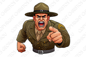 Drill Instructor Sergeant Bootcamp, a Person Illustration by Christos Georghiou