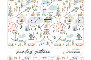 Whimsical Christmas Village pattern, a Pattern Graphic by Milatoo (Thumbnail 4 of 4)