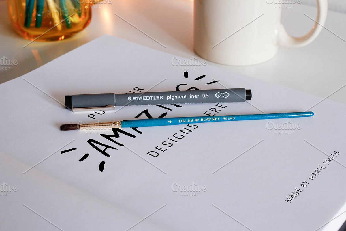 7 Mockups for Postcards & Drawing, a Product Mockup by Marie Smth (Photo 7 of 9)