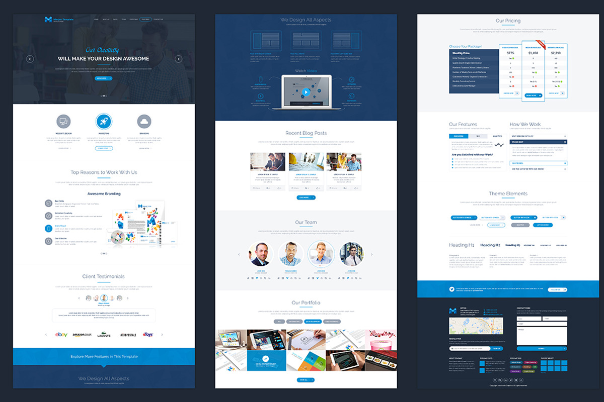 Marjan One Page PSD Template, a Landing Page Template by PSDFY (Photo 2 of 4)