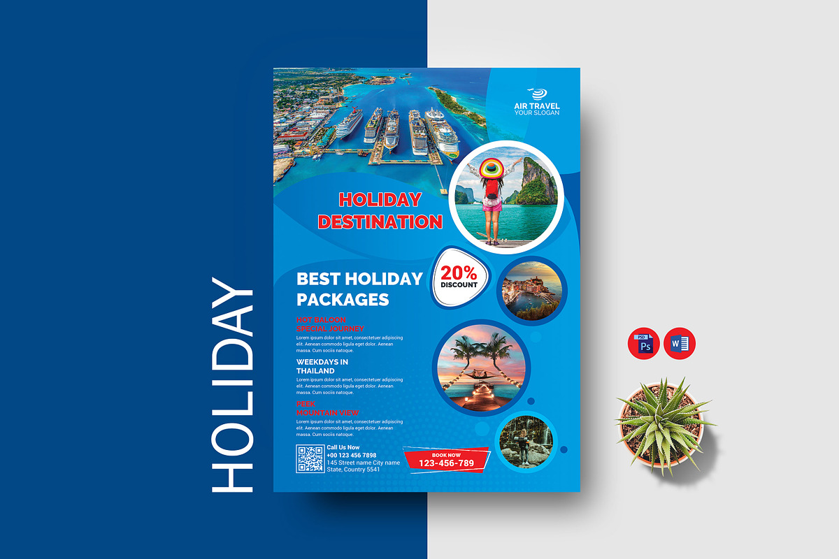 Travel Flyer Template, a Flyer Template by Ultimate Template Shop (Photo 1 of 6)